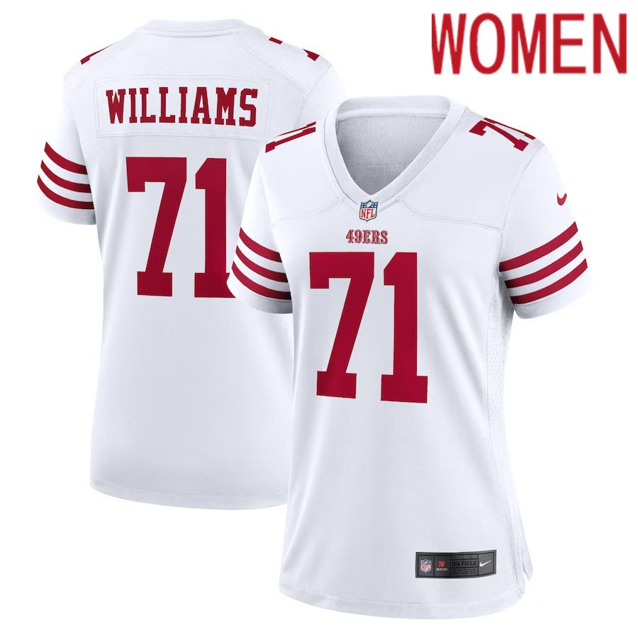 Women San Francisco 49ers #71 Trent Williams Nike White Player Game NFL Jersey->women nfl jersey->Women Jersey